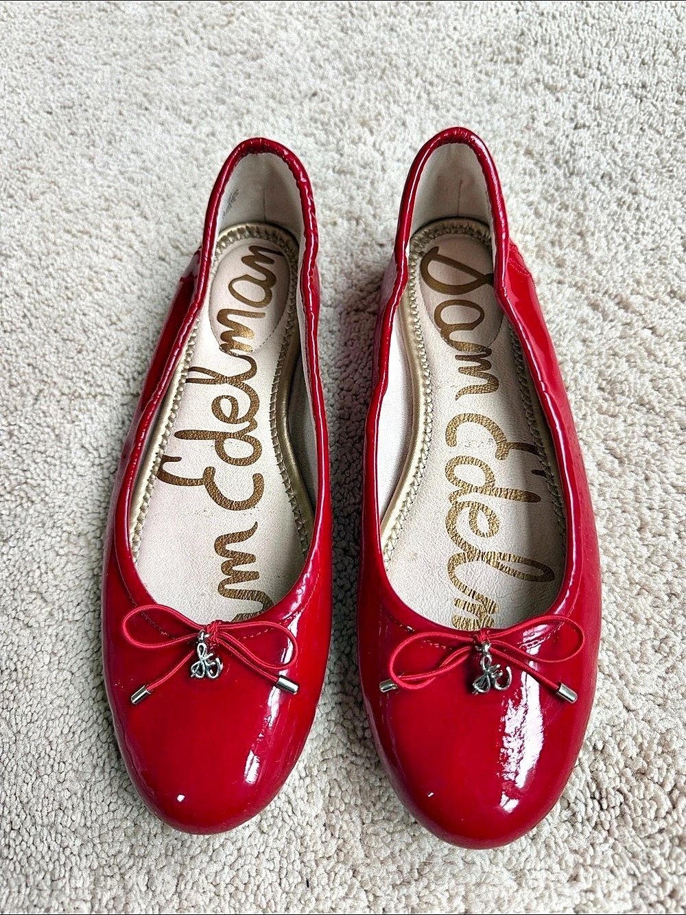 Sam Edelman Felicia Ballet Flat Red Patent Leather Size US 8